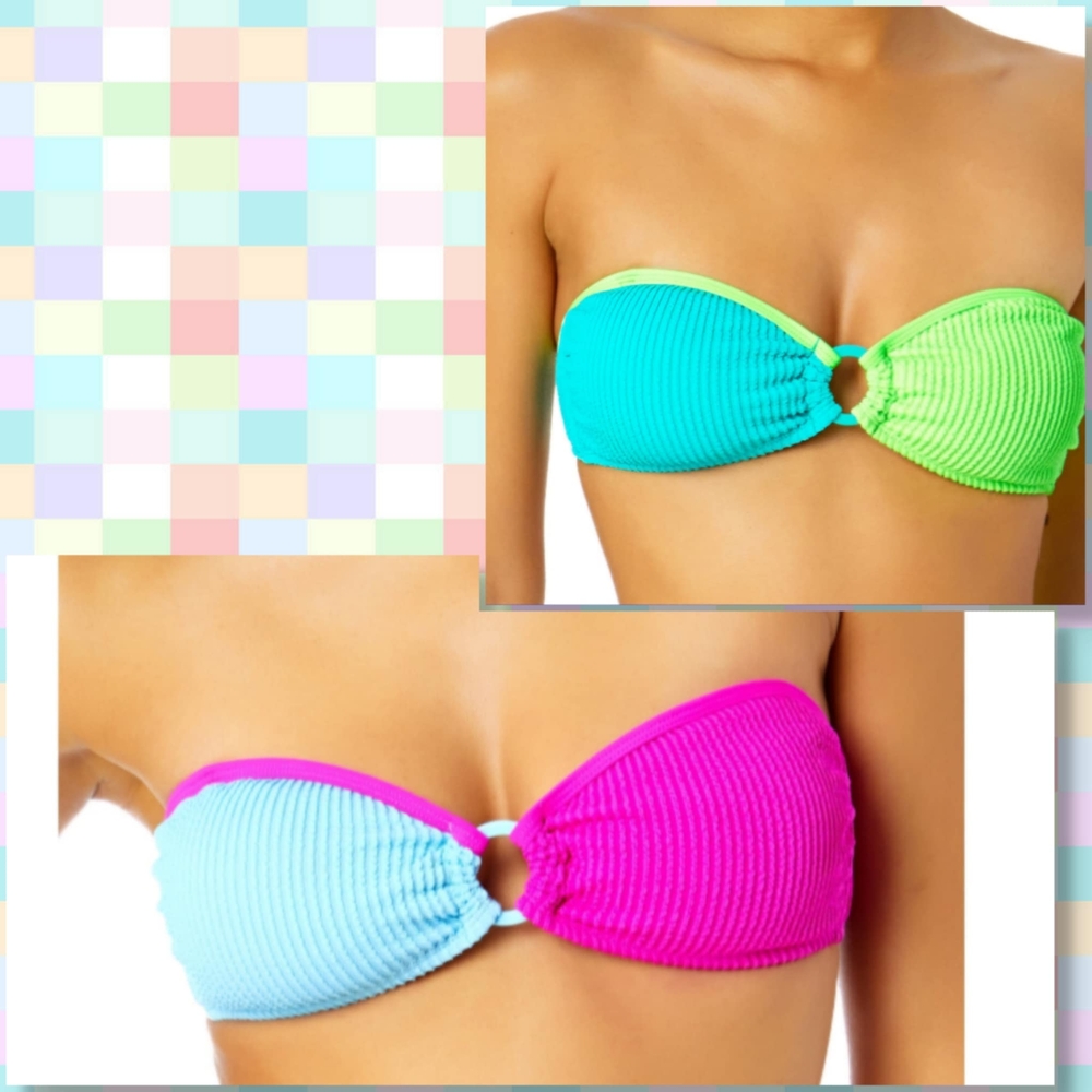 Salt & Cove Juniors' Colorblocked Convertible Bikini Top, small